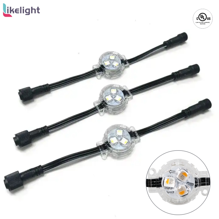 Pixel étanche LED point lumineux 30mm RGBW UCS2904 LED Pixel lumière 12 volts lumières permanentes sur rail de noël
